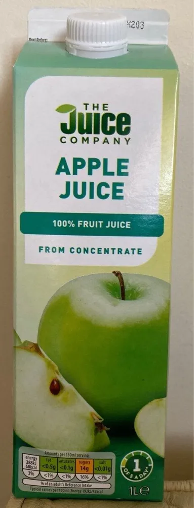 Apple juice from concentrate