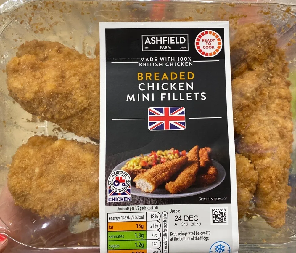 Breaded chicken mini fillets
