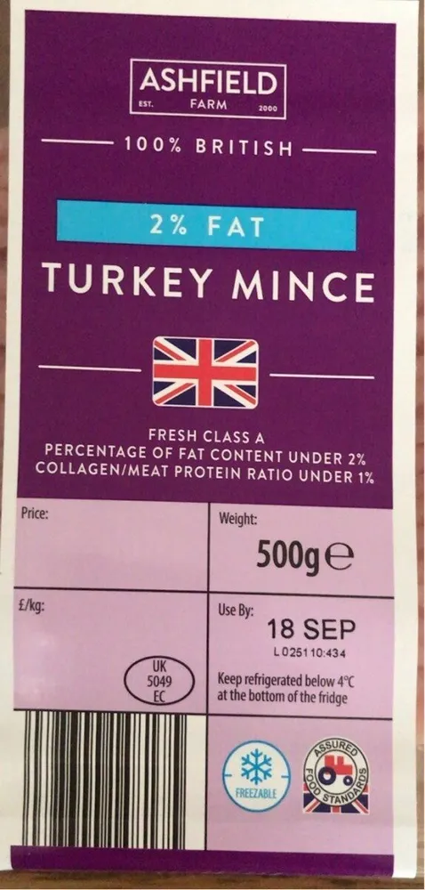 2% far turkey mince