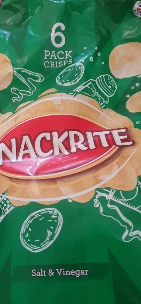Snackrite 6 Pack Salt and Vinegar Potato Crisps