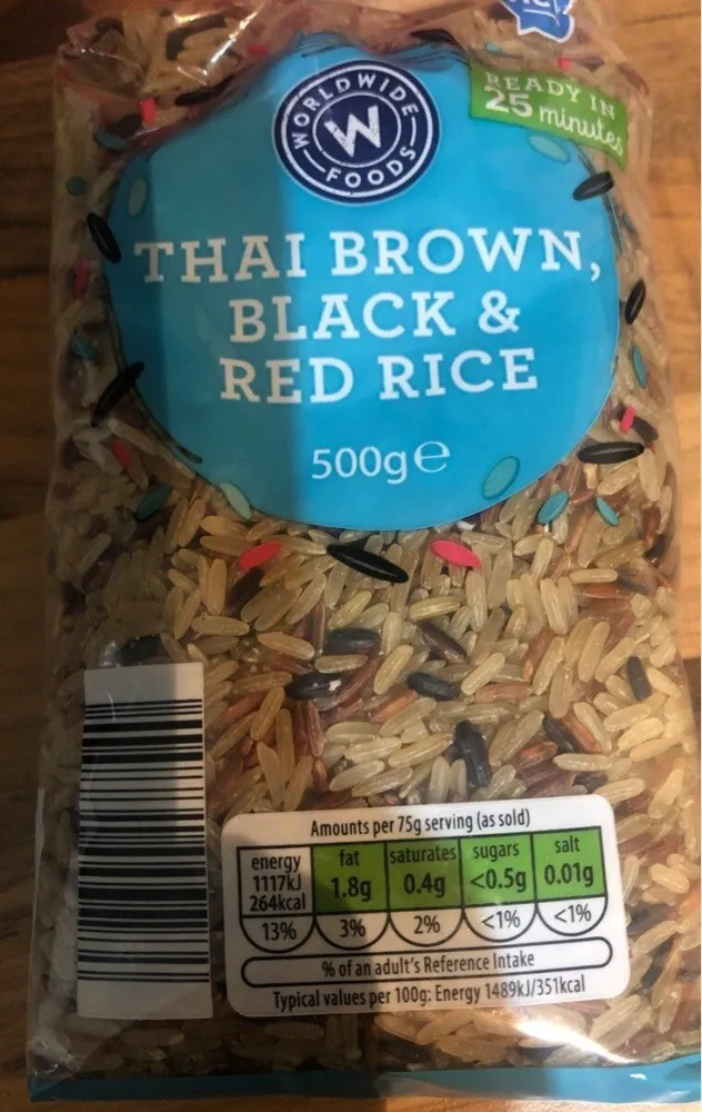 Thai brown black & red rice