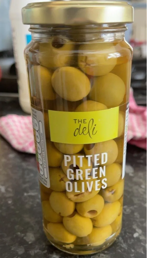 Pitted green olives