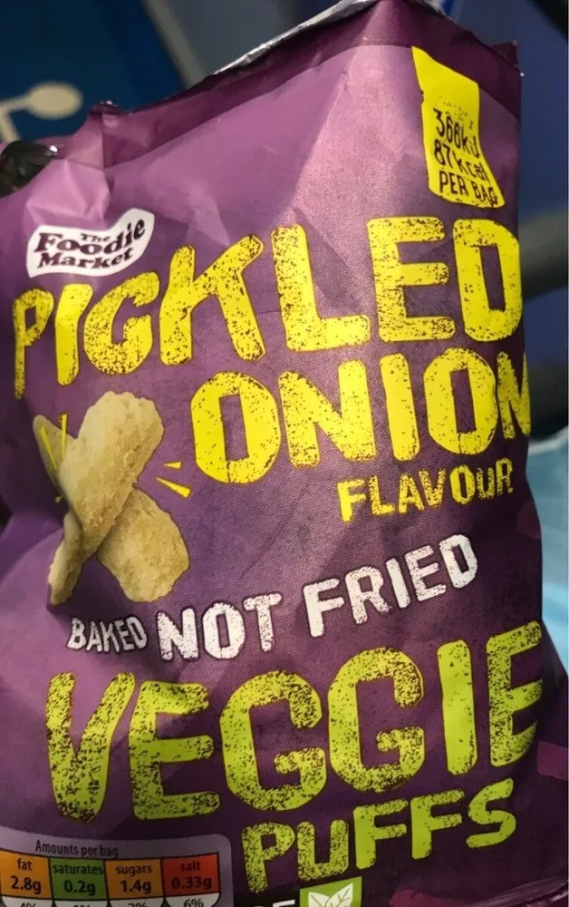 Pickled onion flavour veggie puffs