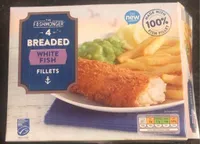 Breaded white fish fillets