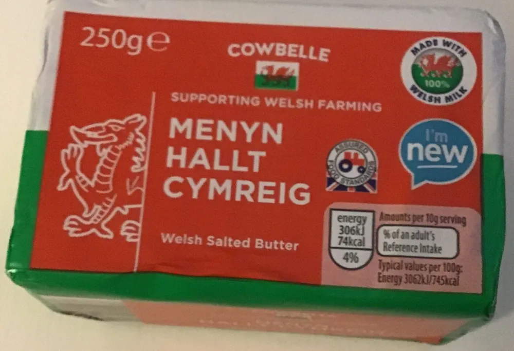 Menyn Hallt Cymreig. Welsh Salted Butter.