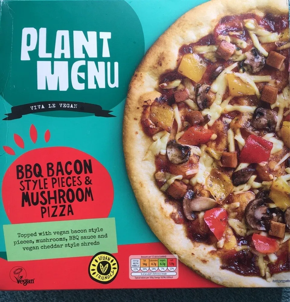 BBQ Bacon Style Pieces & Mushroom Pizza