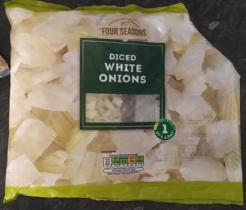 Diced white onions