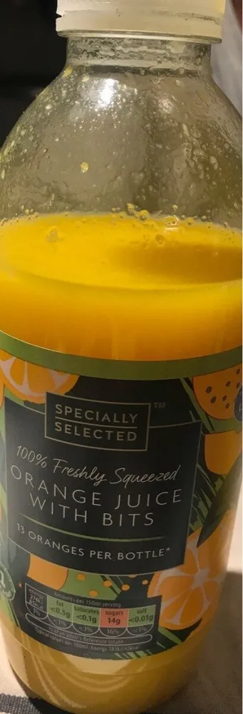 Orange juice with bits