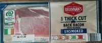 Back bacon rashers unsmoked