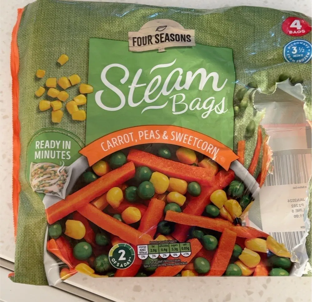 Steam Bags Carrots, Peas & Sweetcorn