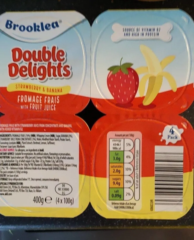 Double Delights Strawberry and Banana Fromage Frais