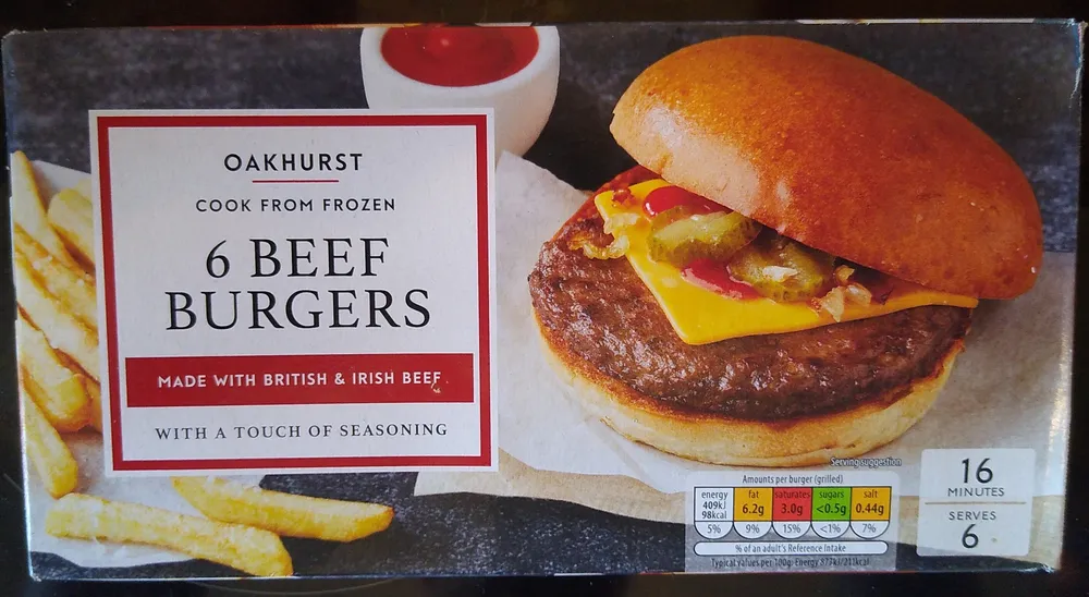 6 Beef Burgers