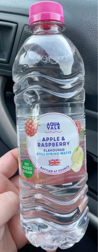 Apple and rasberry spring water