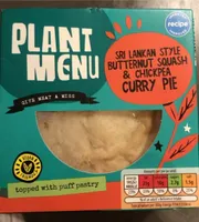 Butternut squash and chickpea curry pie
