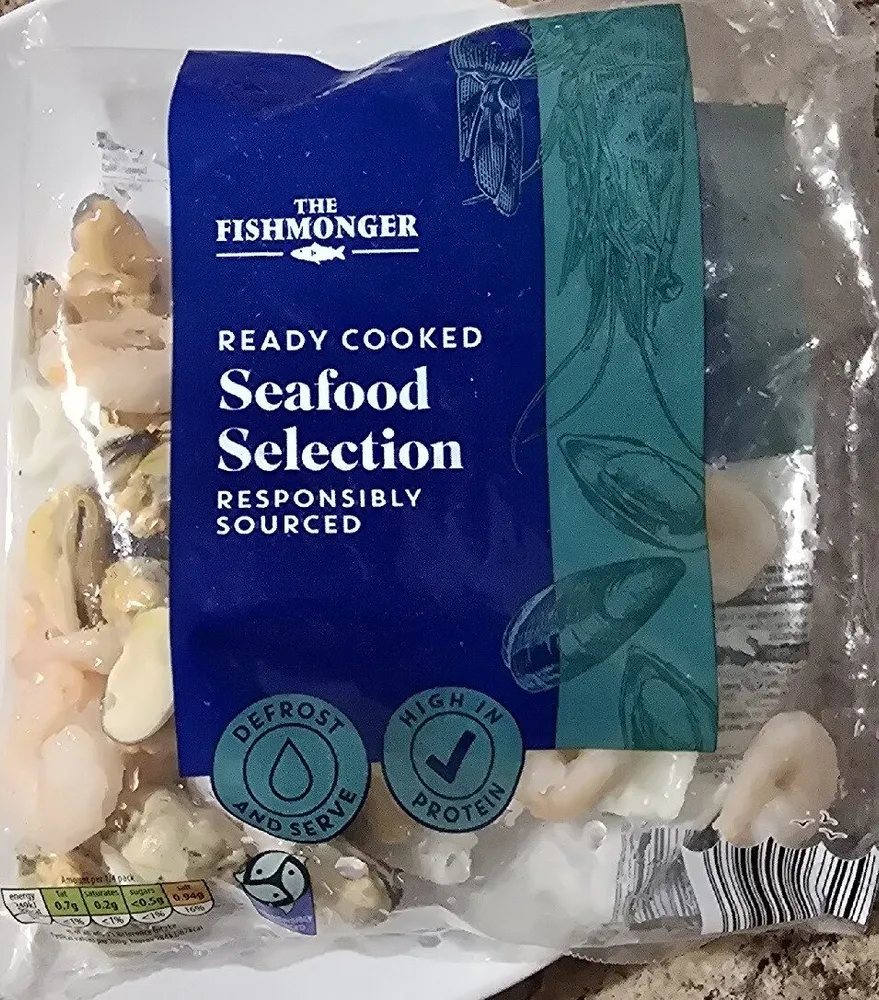 ready cooked sea food selection
