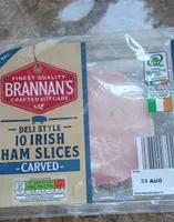 Irish ham slices carved