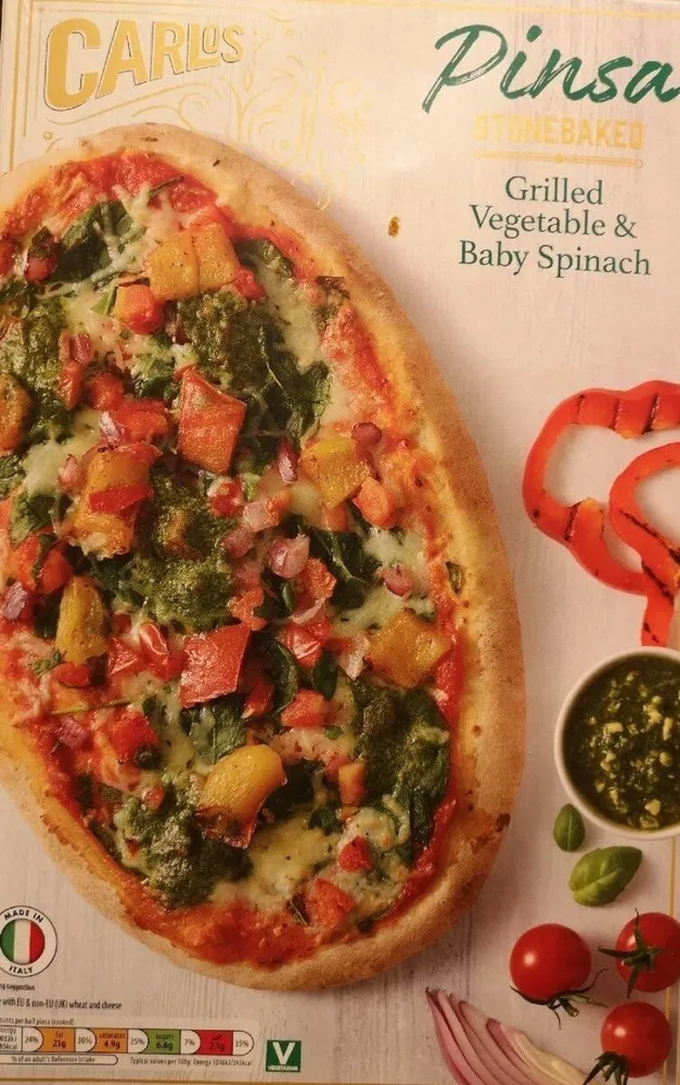 Pinsa stonebaked grilled vegetables & baby spinach