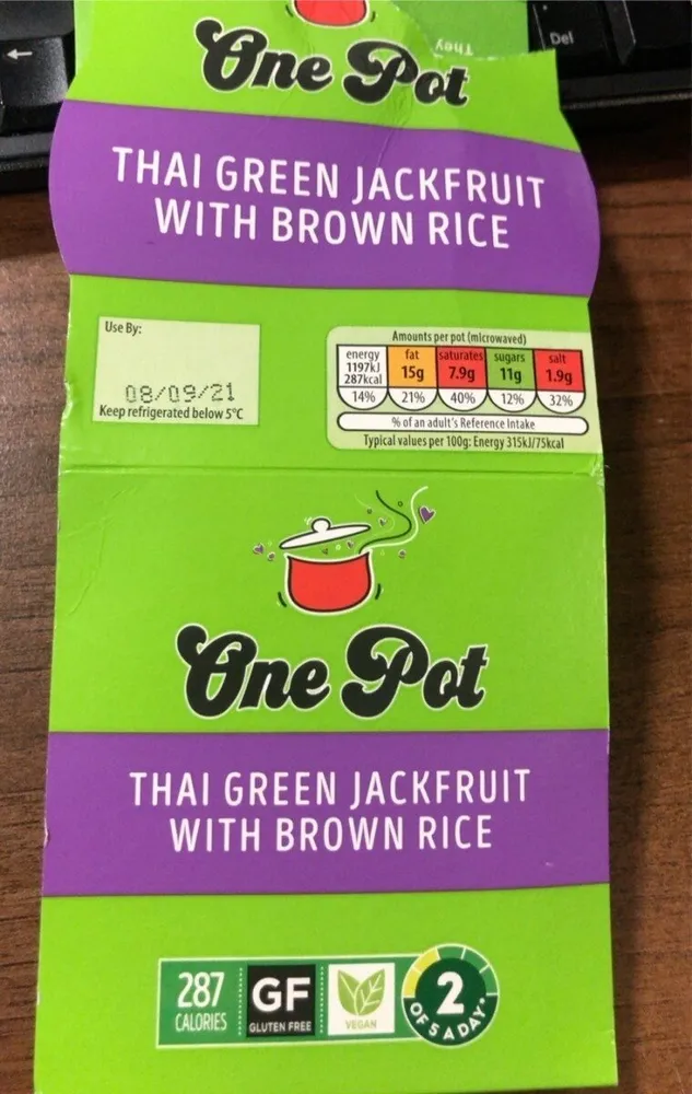 thai green jackfruit with brown rice