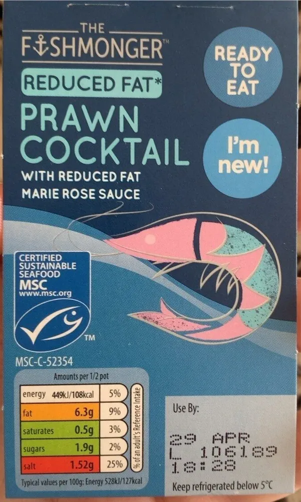 Reduce fat prawn cocktail