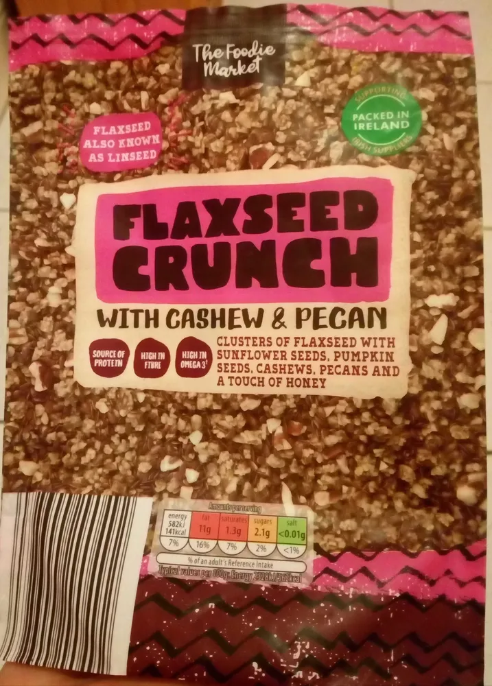 Flaxseed crunch with cashew & pecan
