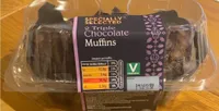 2 triple chocolate muffins