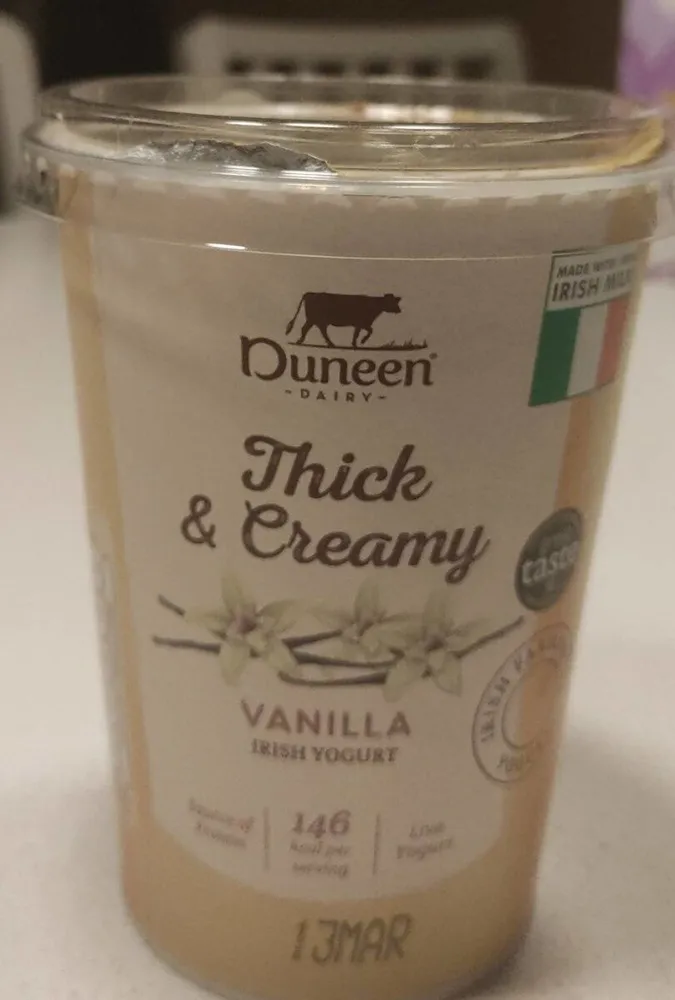 Thick and creamy vanilla Irish yogurt