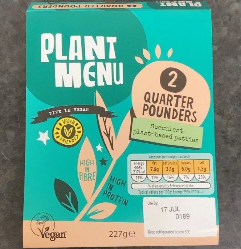 Plant Menu Quarter Pounders