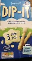 Cheese dip with sour cream and chive tubes