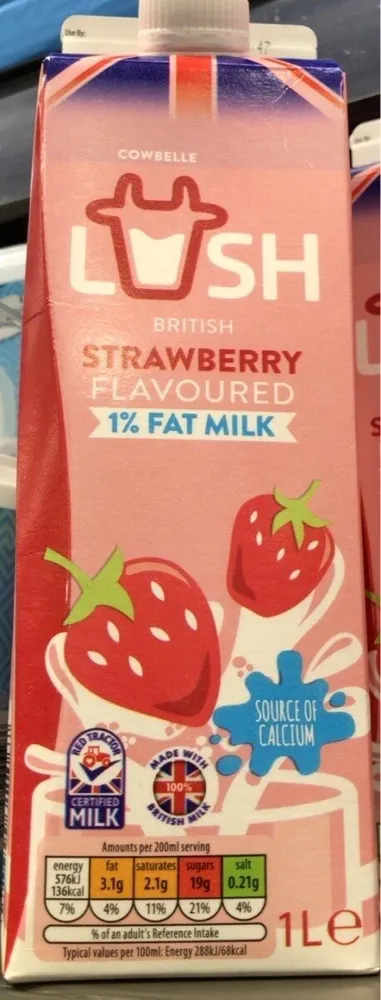 British banana flavoured 1% milk