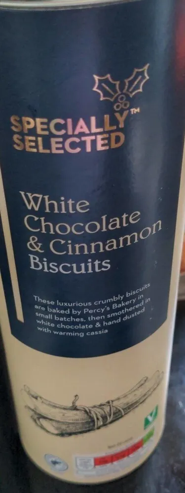 White Chocolate and cinnamon biscuits