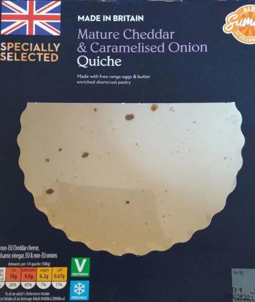 Specially Selected Mature Cheddar and Caramelised Onion Quiche