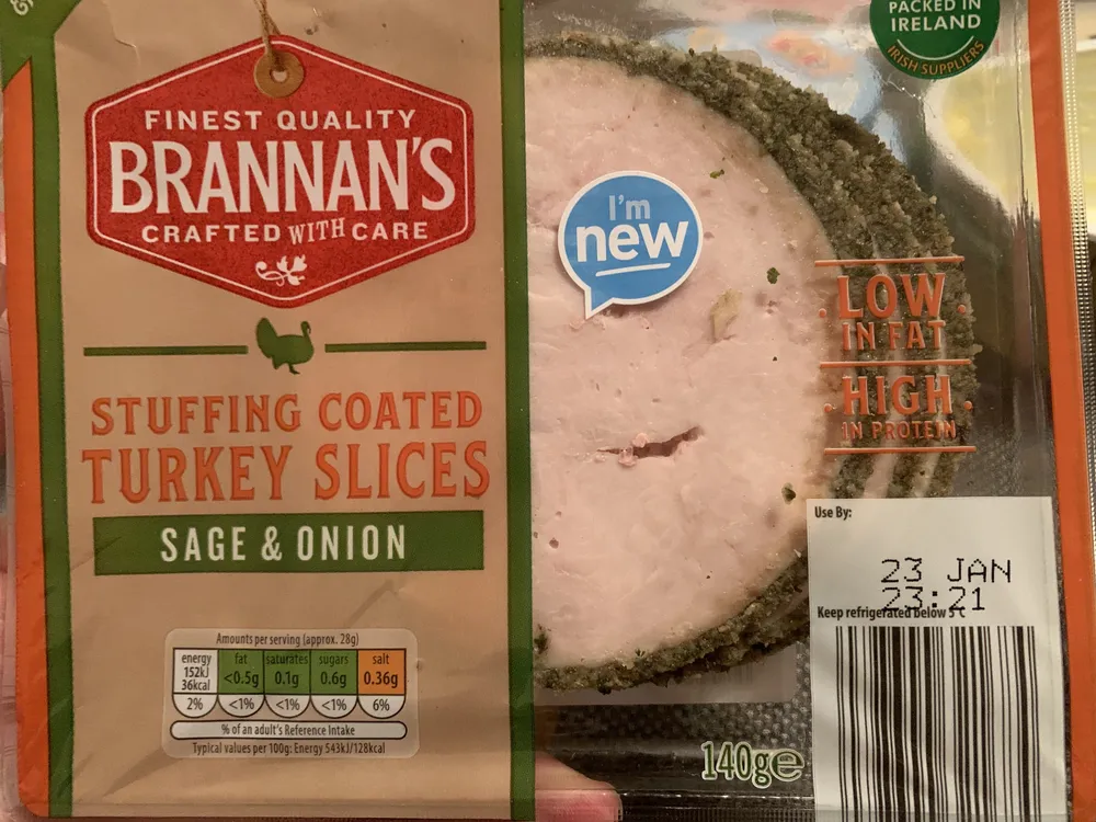 Stuffing Coated Turkey Slices Sage & Onion
