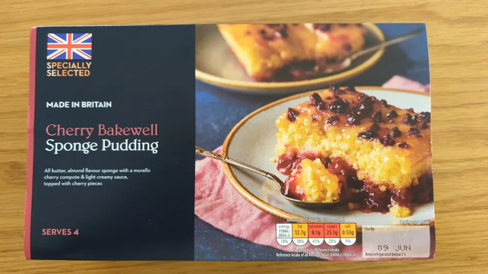 cherry bakewell sponge pudding