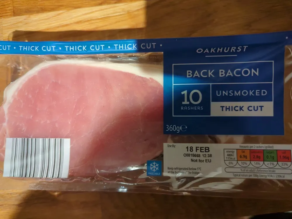 Unsmoked bacon