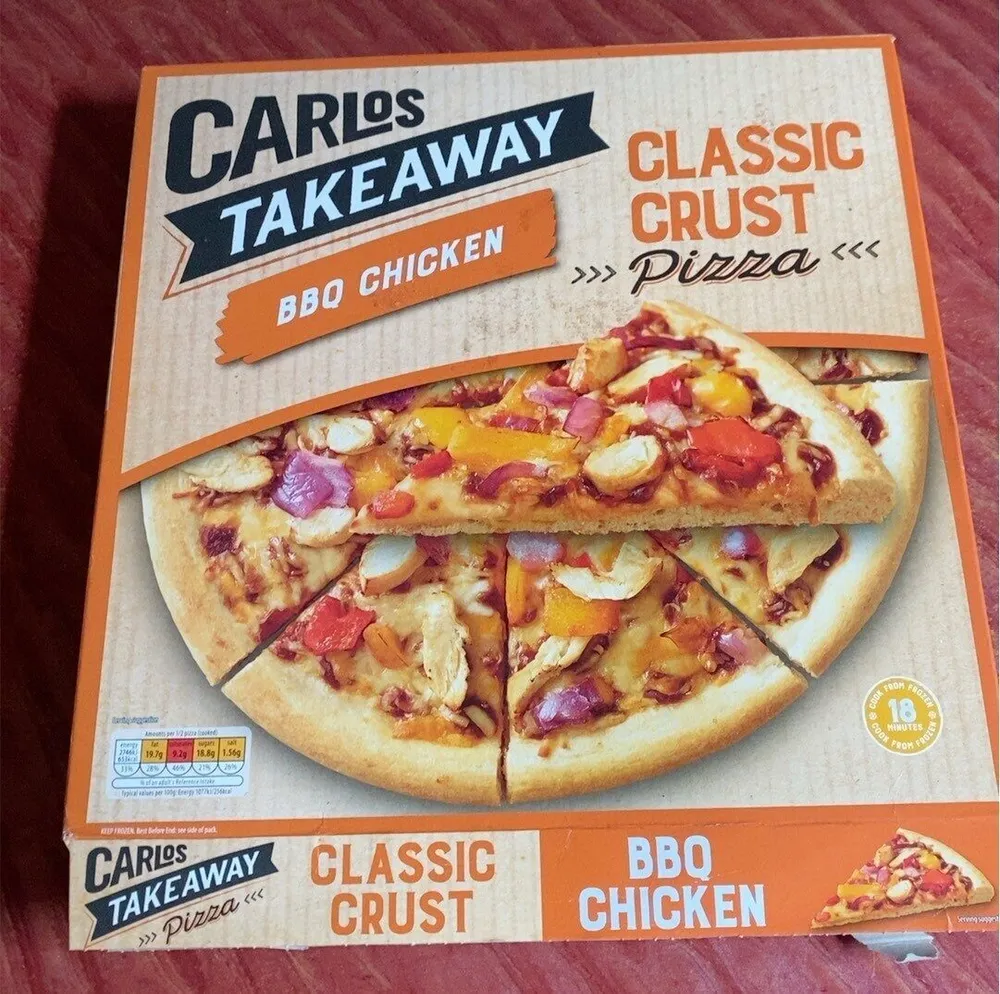 Carlos takeaway bbq chicken pizza