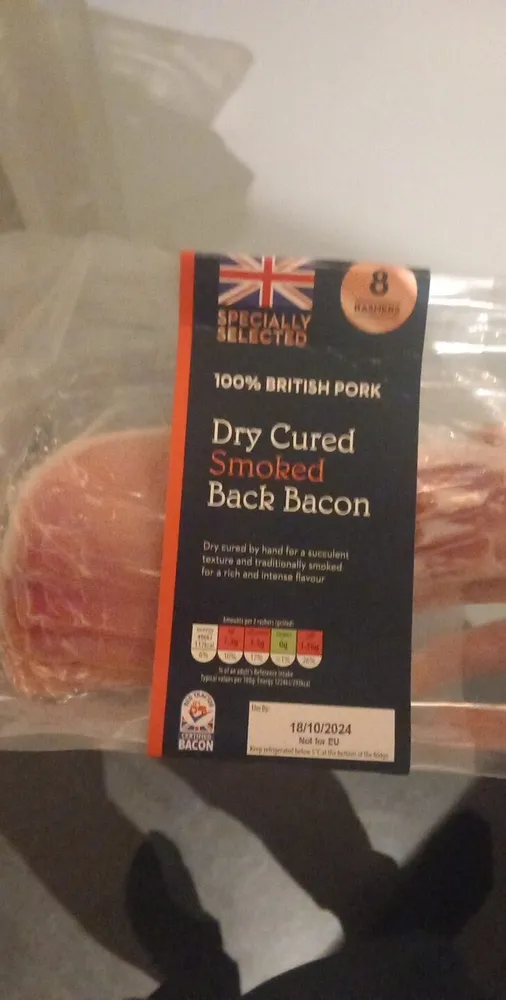 British Dry Cured Smoked Back Bacon Rashers