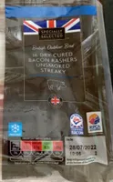 Unsmoked dry cured streaky bacon rashers