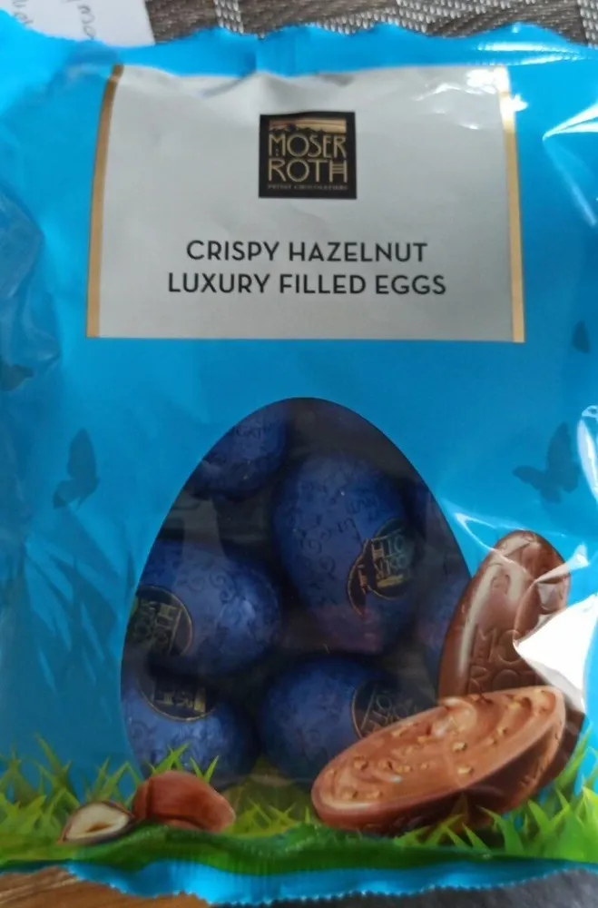 Crispy hazelnut luxury filled eggs