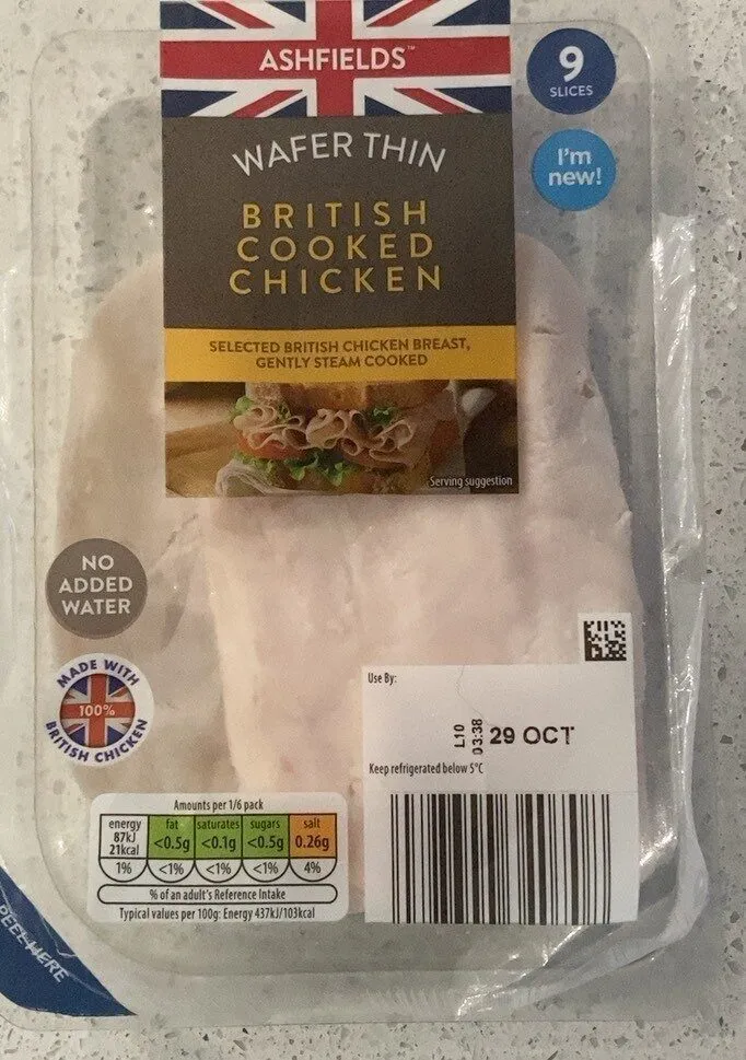 Wafer thin British cooked chicken