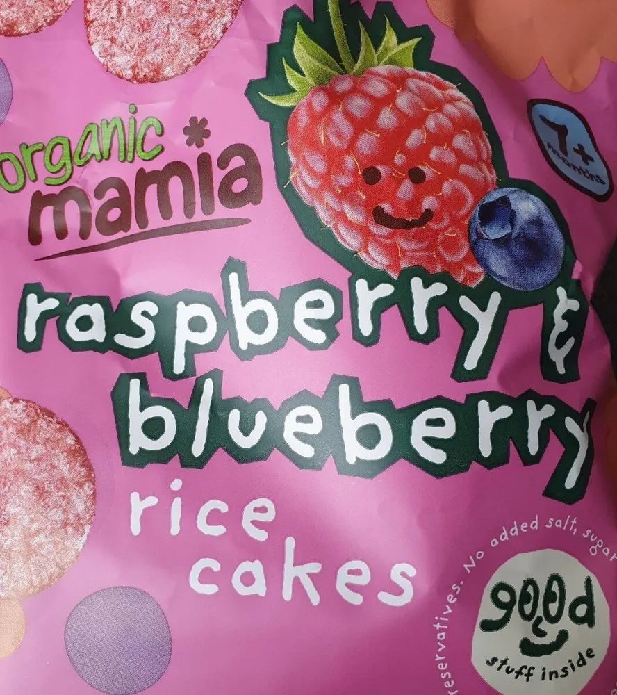 Raspberry & blueberry rice cakes