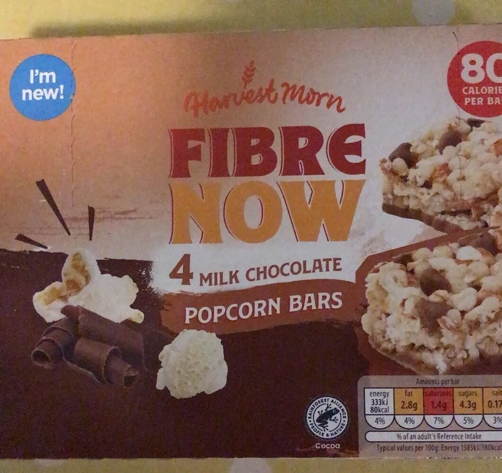 Fibre Now Milk Chocolate Popcorn Bars