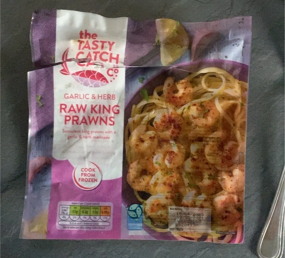 Garlic and herb raw king prawns