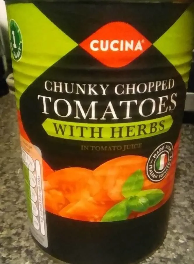 Chunky Chopped tomato with herbs in tomato juice