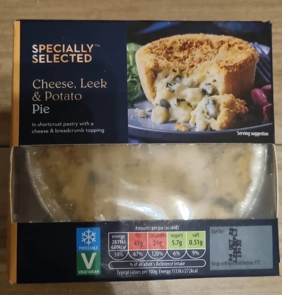 Cheese leek and potato pie