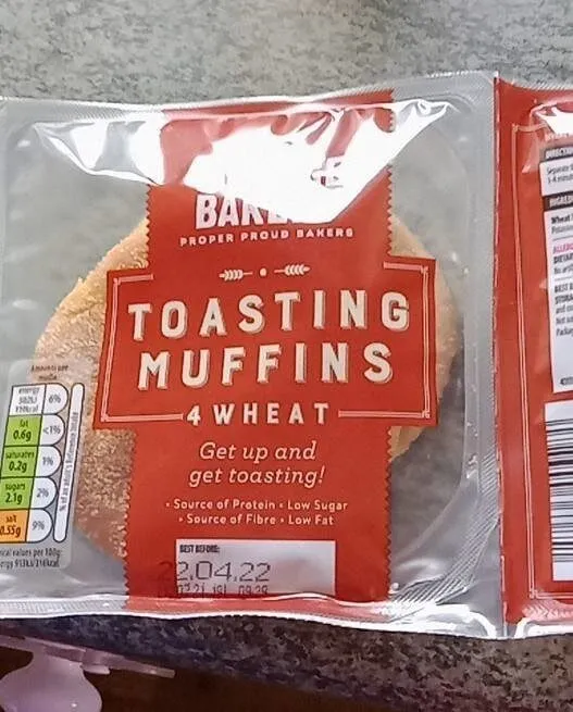 4 wheat toasting muffins