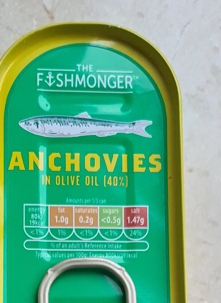 Anchovies in olive oil