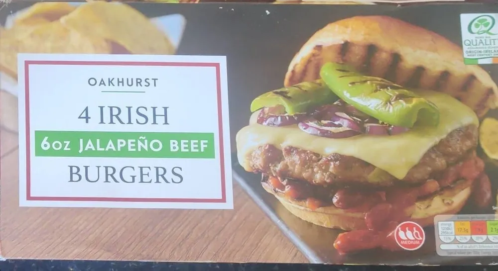 4 Irish 6oz Jalapeño Beef burgers
