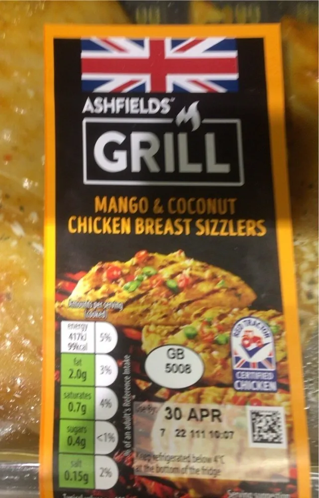 Mango and coconut chicken bre