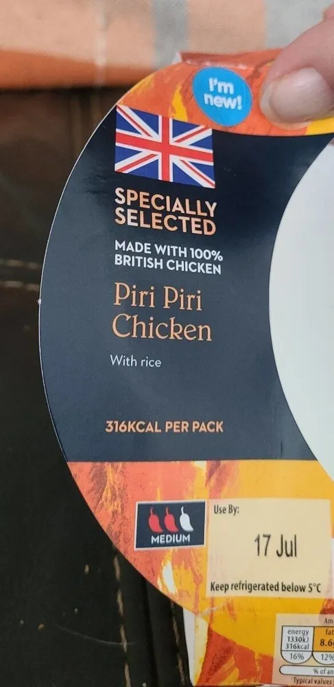 Piri piri chicken with rice