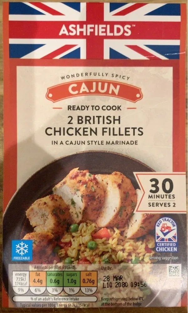 2 British Chicken Fillets in a caajun Marinade